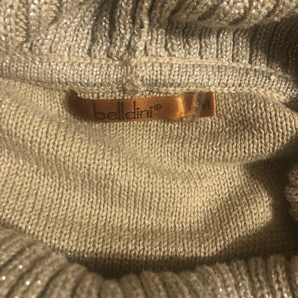 Tan shimmery cowl neck sweater by Belldini - Picture 4 of 7